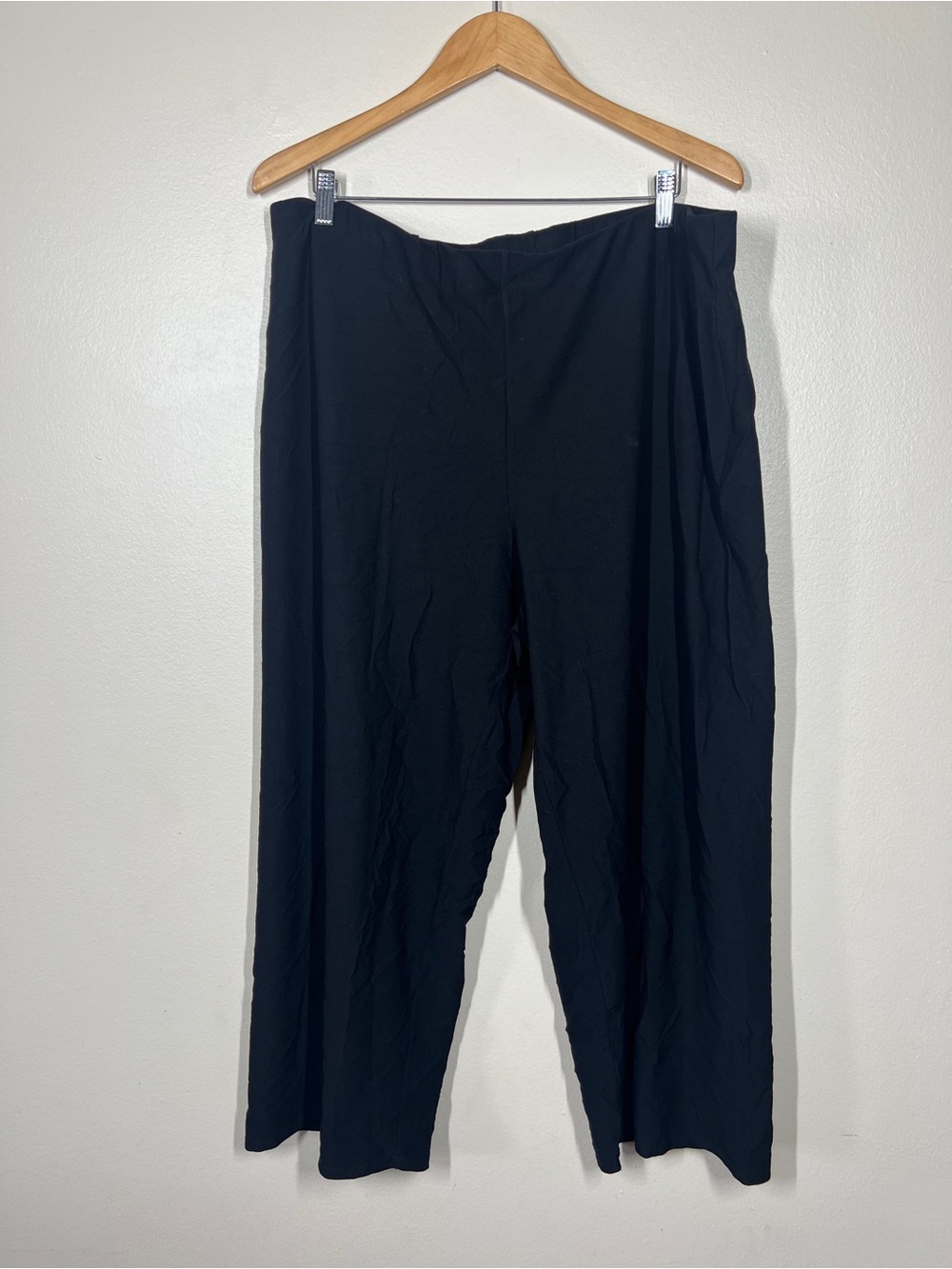 Eileen Fisher Womens size 2X Black Wide-Leg Pull on elastic waist Pants